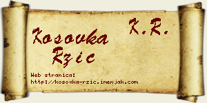 Kosovka Ržić vizit kartica